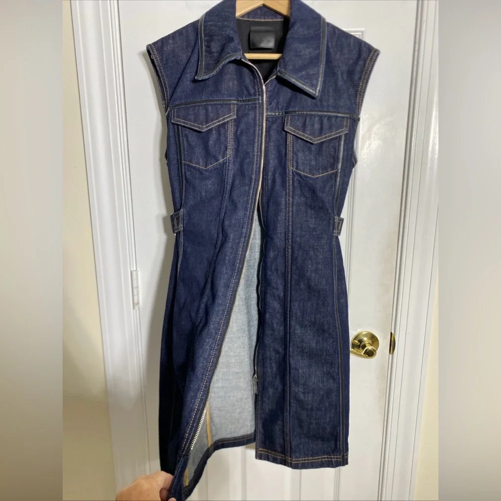 Givenchy LADIES’ SLEEVELESS DENIM ZIP DRESS 8W21JB5Z1A EU 44 US 12/14 NWOT Italy - Picture 14 of 15